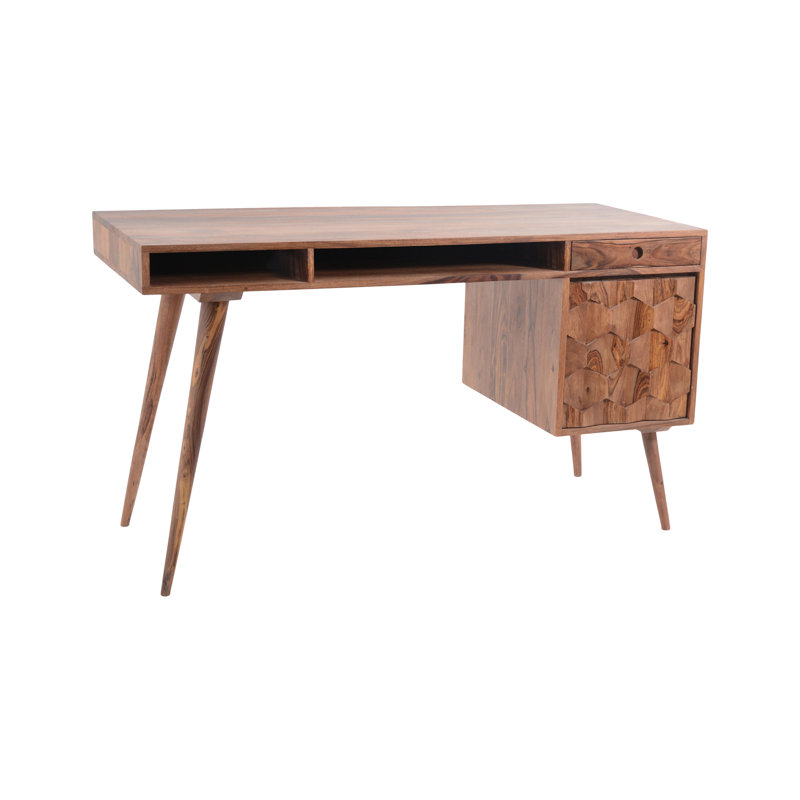 Alice 53.5" Solid Wood Rectangular Writing Desk, Natural