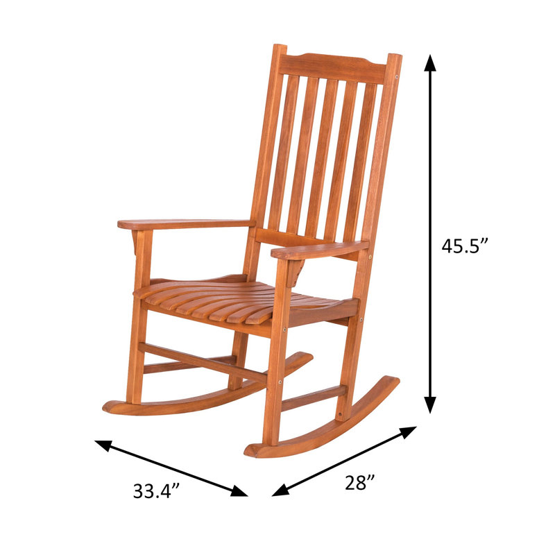 Chaise berçante rustique l 33,4 po, naturel