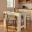 3-in-1 Dining Table with Foldable Tabletop, Enclosed Cabinet, Adjustable Shelf, Open Compartment and Side Hooks-3840248