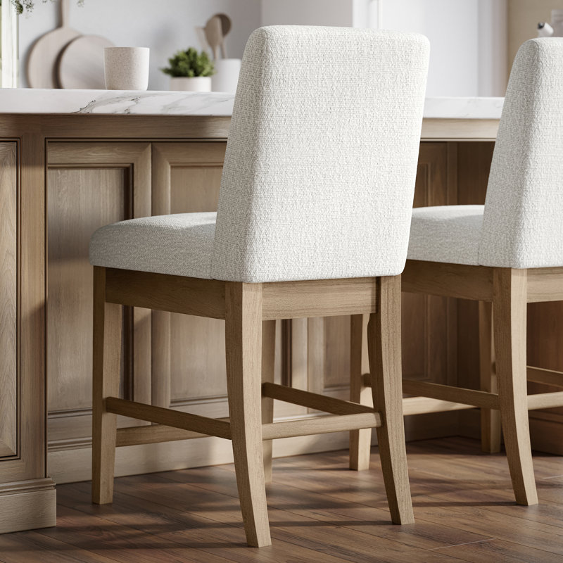 Tabouret de comptoir rembourré en bois massif Sequoia