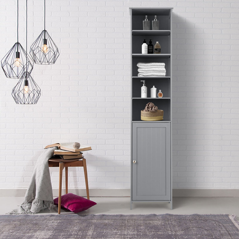 Meeks Freestanding Bathroom Storage Furniture Set, Gray