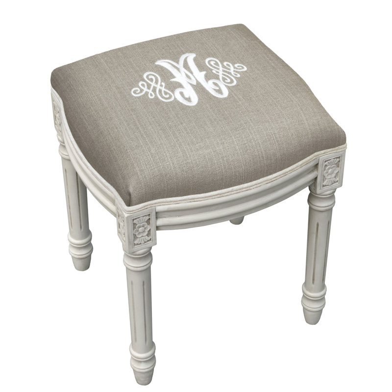 Lombardi Solid Wood Accent Stool, M, Taupe