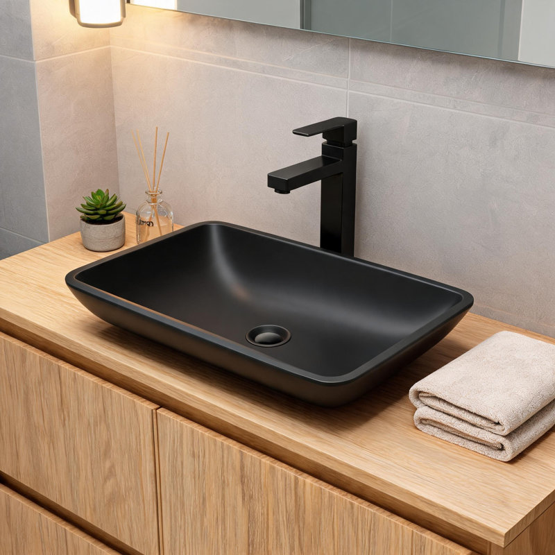 IAK 14 " 1 " Tall Glass Bathroom Sink