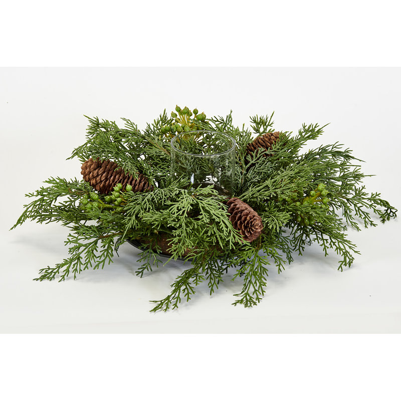 Centre de table de Noël 15 po Cypress