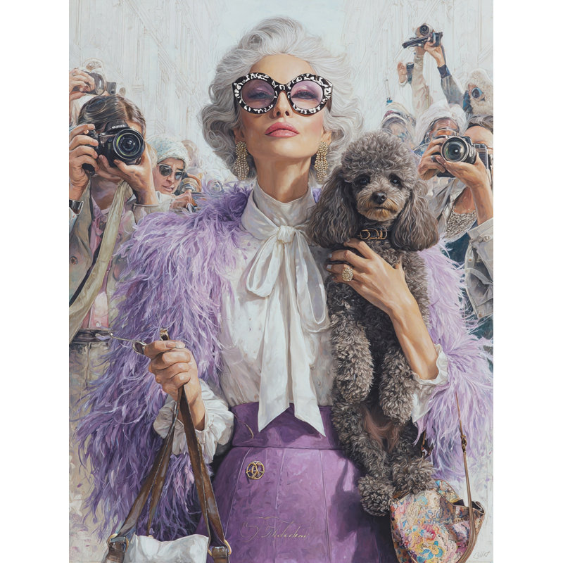 «Violet Glamour», art mural sur toile tendue, H 24 po x l 16 po