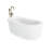 INIZIO 6636 Freestanding Whirlpool Bath in White With Round Tub Filler-97686286