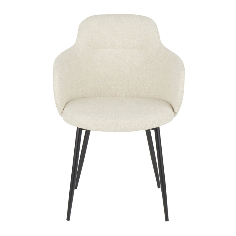 Chaise industrielle en métal et tissu Noise, Crème