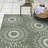 Paseo Tiaret All-Weather Flatweave Indoor/Outdoor Area Rug, Olive Green Cream Tribal Sunburst – Patio, Deck, Porch & Poolside-98330972