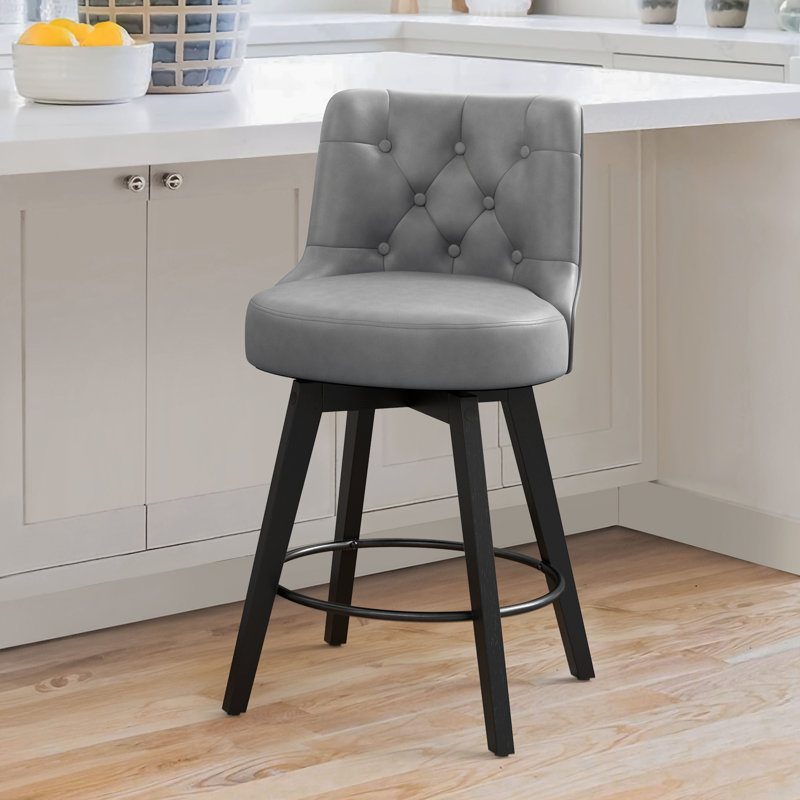 Tabouret de comptoir pivotant 26,7 po Arleine, Gris foncé