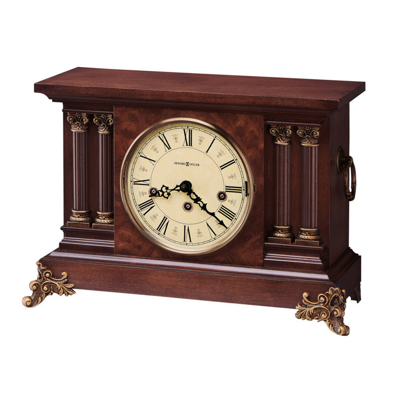Traditional Roman Numeral Mechanical Tabletop Clock in Americana Cherry