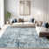 Modern Abstract Non Slip Washable Area Rug (Blue)