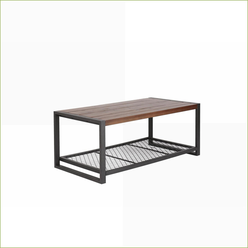 Table basse industrielle en bois récupéré naturel pour le salon