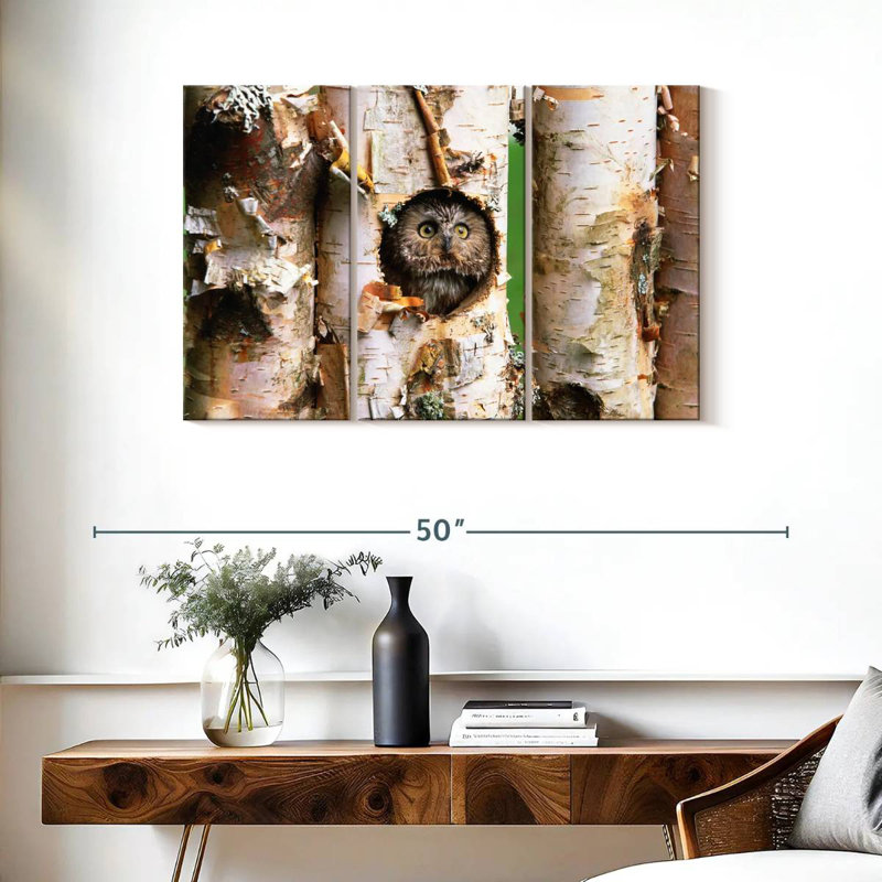 Brampt Owl In Tree Hole, 24" H x 38" W