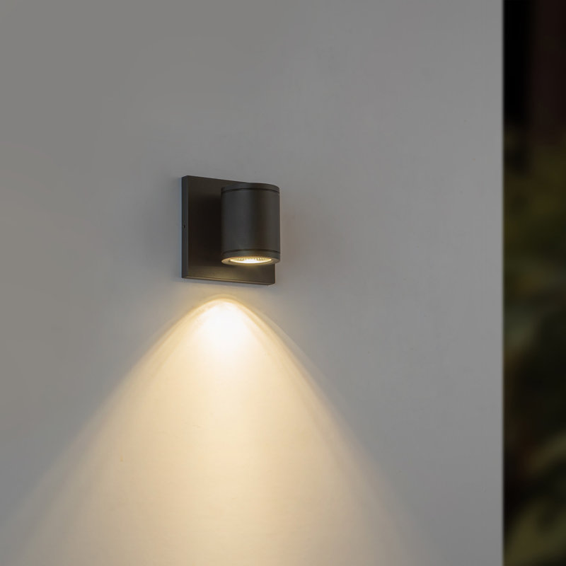 Nordic LED Flush Mounted Sconce, Black, 5 W, 4.63" H x 4.63" W x 3.38" D