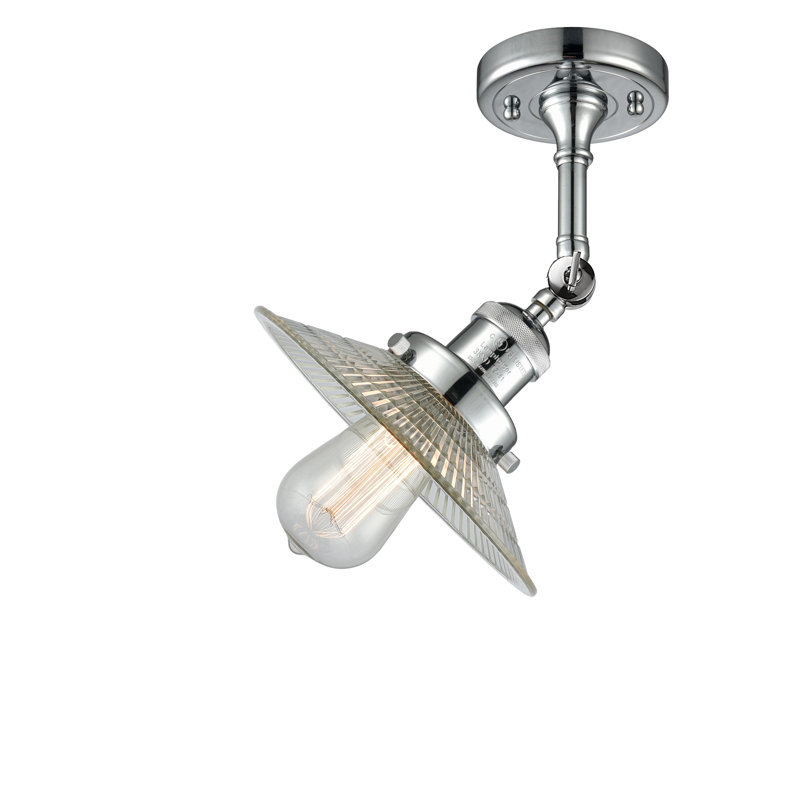 Plafonnier semi-encastré 1 lumière 8,5 po Miramontes, Ampoule DEL 6 watts Vinage, Chrome poli, Halophane transparent