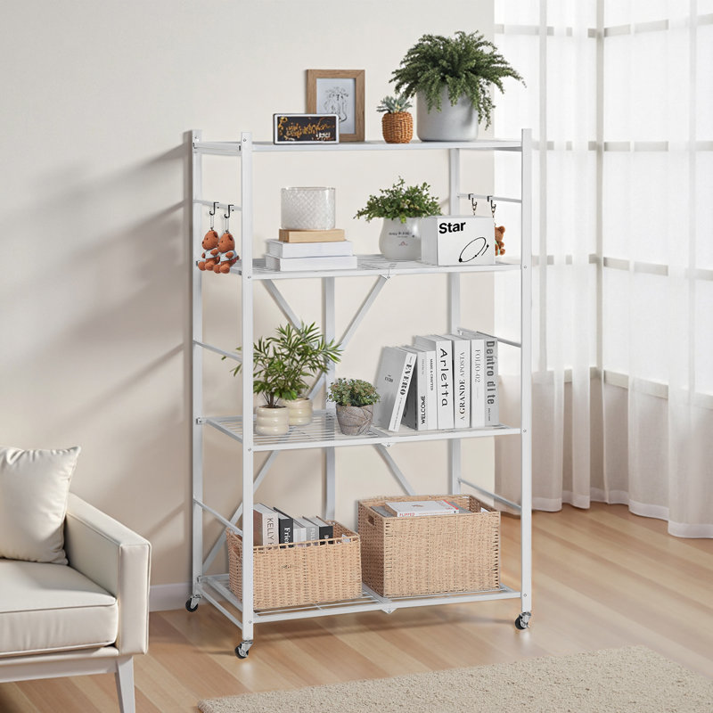 Tablette de rangement pliante avec roulettes