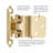 Surface Self-Closing Variable overlay, 3/8 Inch Inset Face Frame Self-Close - Polished Brass - Cabinet Door Hinges (Set of 12)-125303912-125303916