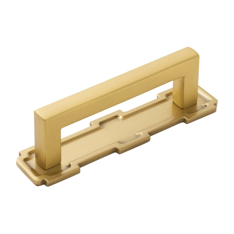 Coventry Collection Pull Backplate, 5.06" H x 1.25" W, Brushed Golden Brass