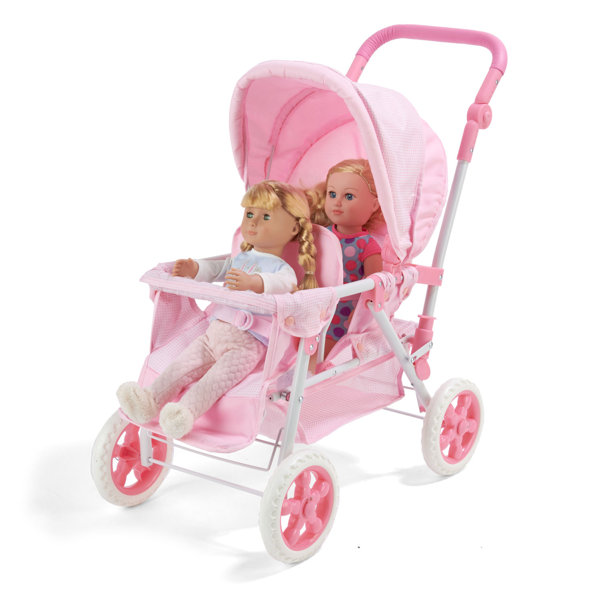 Dream Collection 14 inch Twin Doll Toy Stroller - Two Baby Dolls Included