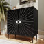 Armoire décorative moderne en bois à 2 portes avec motif réglable