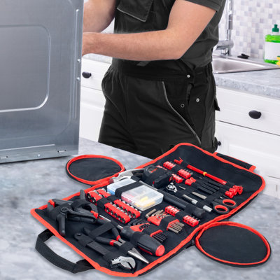 86-Piece Household Hand Tool Set with Roll-Up Bag – Tool Kit Great for the Home or Car by Stalwart