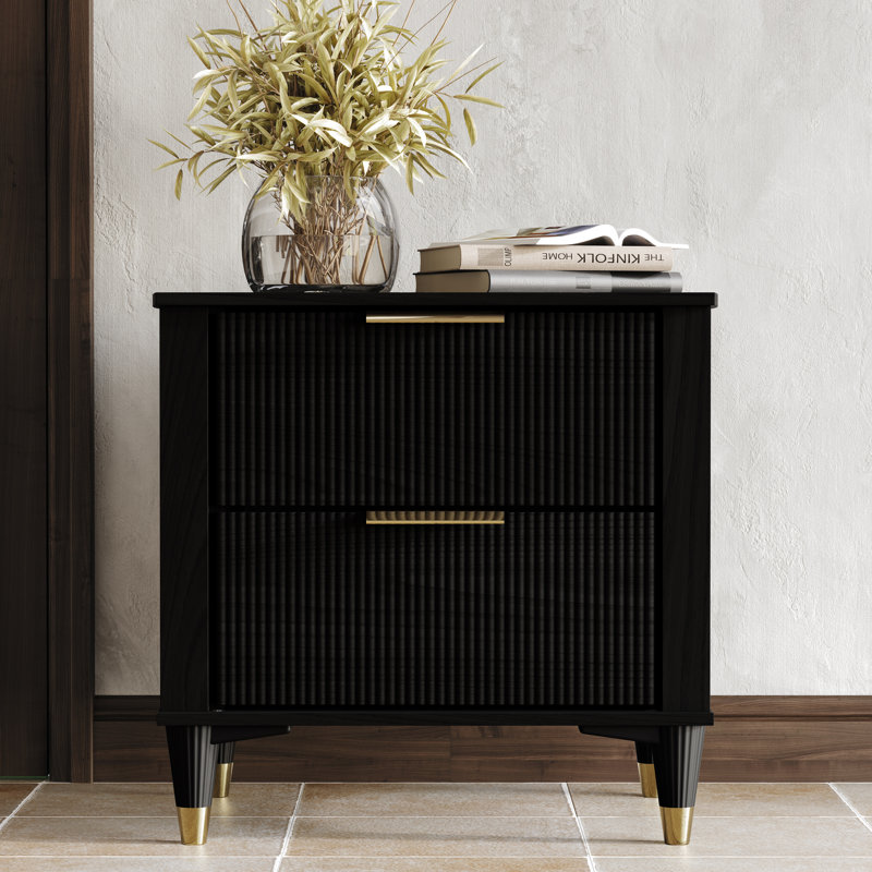 Table de chevet en noir, Noir