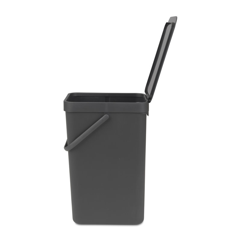 Gray Polypropylene 4.2 Gallon Recycling Bin for Kids