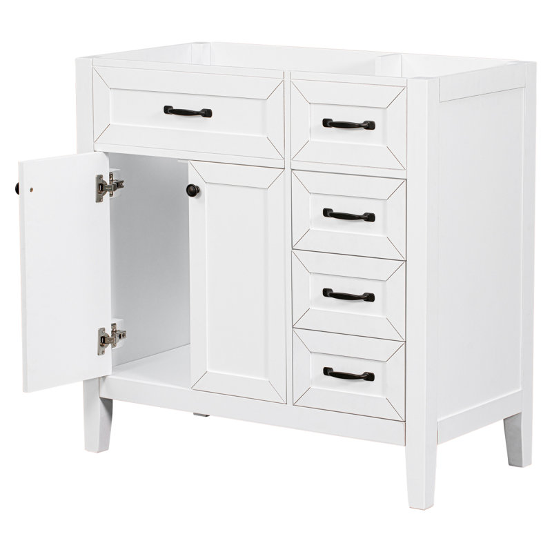 Meuble-lavabo pour salle de bain sans meuble-lavabo, Blanc/Noir