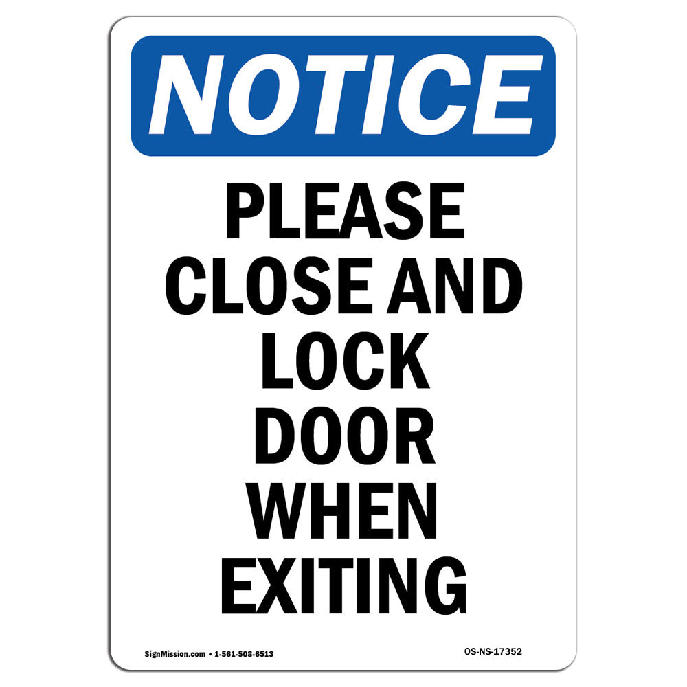 SignMission Please Close and Lock Door When Exiting Sign | Wayfair