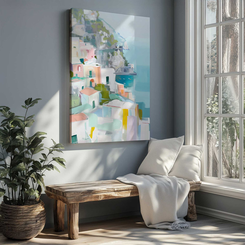 Coastal Village Glow I, H 36 po x l 24 po, Toile tendue, Toile tendue