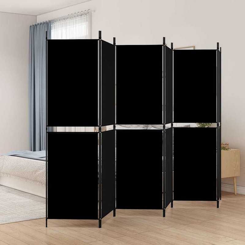 Cloison pliante Rikkea, Noir, 6, H 86,6 po x l 118,1 po