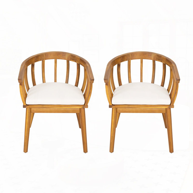 Fauteuil club d'extérieur en bois d'acacia