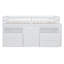 Lit mezzanine simple avec 4 tiroirs, armoire et tablettes sous le lit, lit mezzanine avec rangement blanc pour enfants, conception peu encombrante-953232266