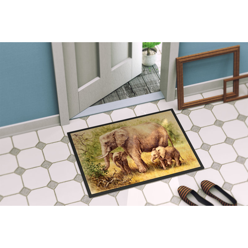 Paillasson d’extérieur antidérapant weissport Elephants, 2 pi x 3 pi