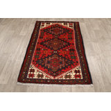 One-of-a-Kind 3'4" X 4'11" New Age Wool Area Rug in Red