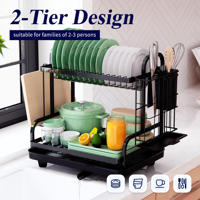 Stainless Steel Dish Rack, Black