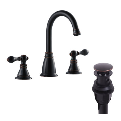 Widespread 2-handle Bathroom Faucet with Drain Assembly