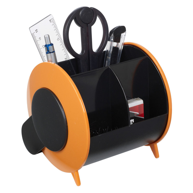 Plastic Desk Organiser Set, Orange