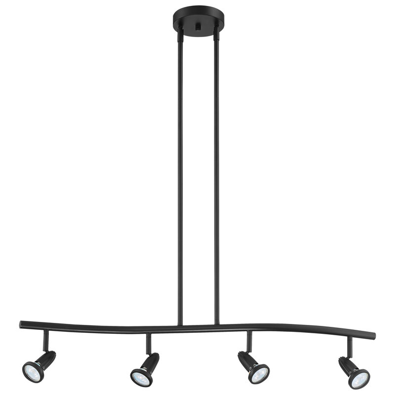 Luminaire suspendu linéaire pour îlot de cuisine 4 lumières