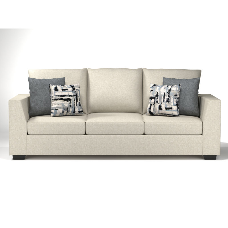 Abbygail 99'' Sofa, Tan Polyester Blend