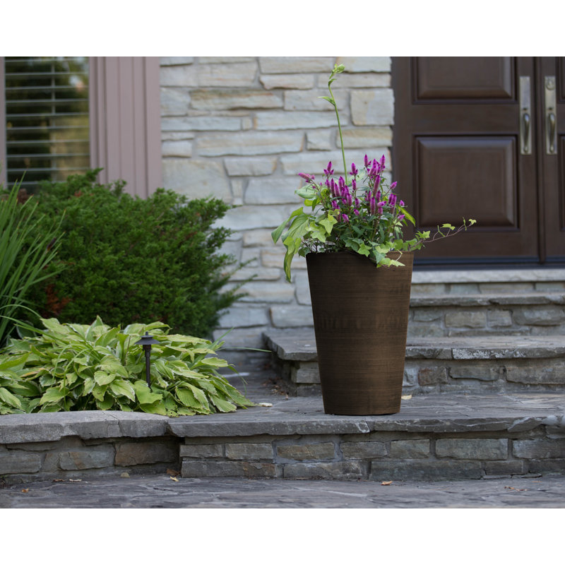 Miley Tall Round Taper Pot Planter, Chocolate, 24" H x 16" W x 16" D