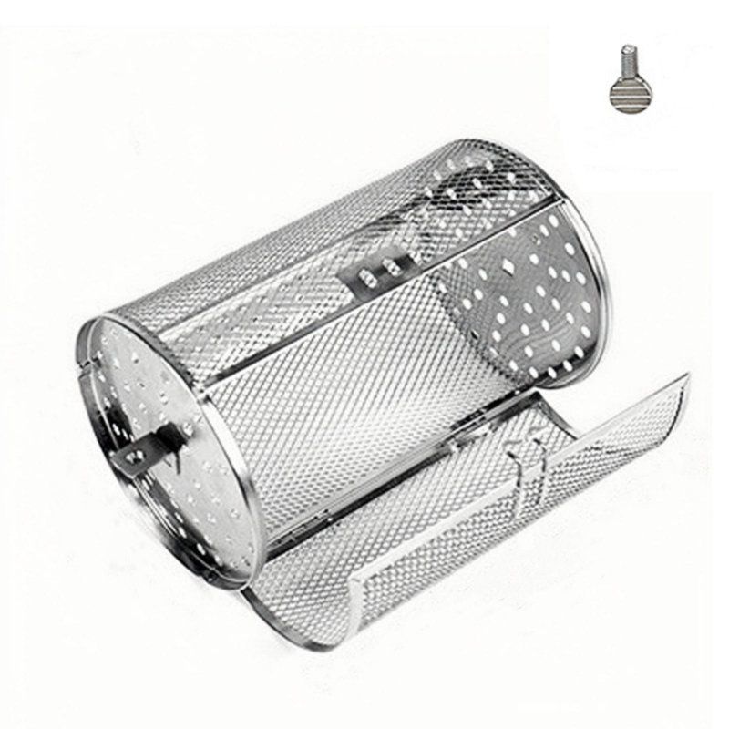 Cage à roulettes cylindrique pour barbecue, D