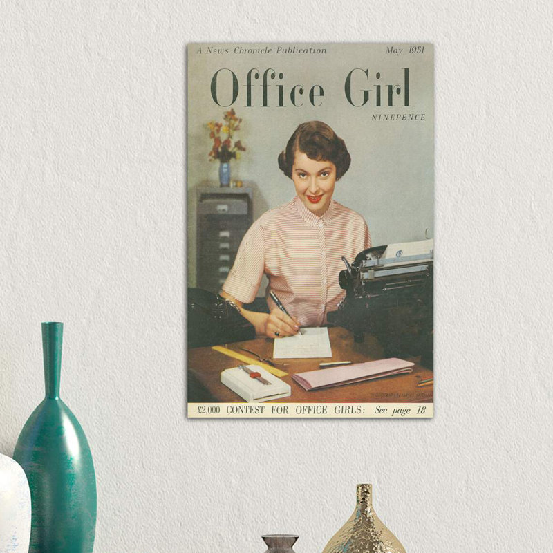 1951 Office Girl Magazine Cover - Wrapped Canvas Print, 66.04cm H x 45.72cm W x 1.91cm D