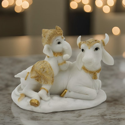 Figurine Ganesh blanche 4,75 "