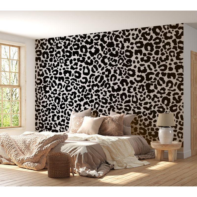 Murale pelez et collez de qualité supérieure - Motif imprimé léopard, L 120 po x l 180 po