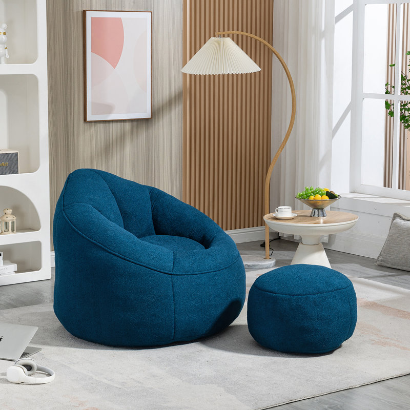 Fauteuil à billes Bedding, Microfibre bleue
