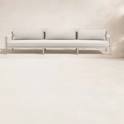 Nida 93'' Wide Teak Patio Sofa with Cushions