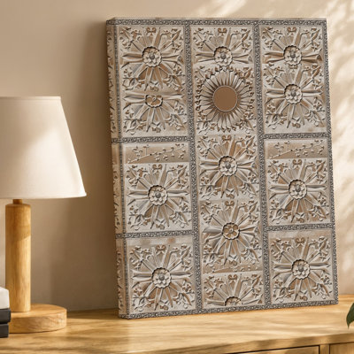 Toile, art mural d'inspiration marocaine avec motifs géométriques complexes et art mural floral sur toile
