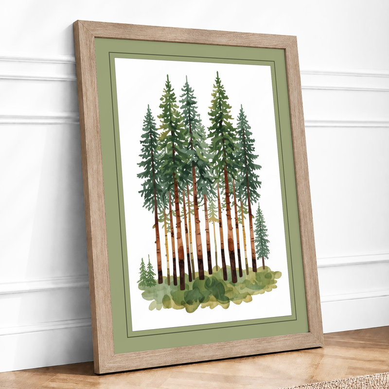 Forest Stand Botanical - Framed Print, A4 - 29.7 x 21.0 cm, Oak