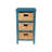 Altenpohl 25" Tall 3 - Drawer X-Side Wood End Table with Wicker Baskets for Bedside, Living Room, Teal-780314303